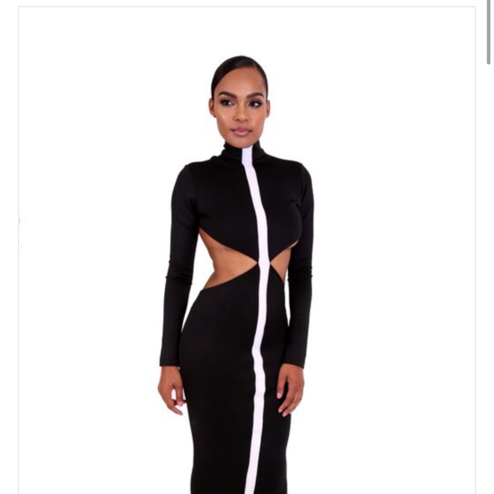 Elina Black & White Dress